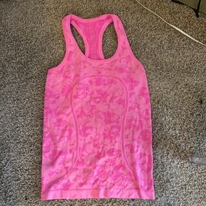 Pink lululemon swiftly tank top